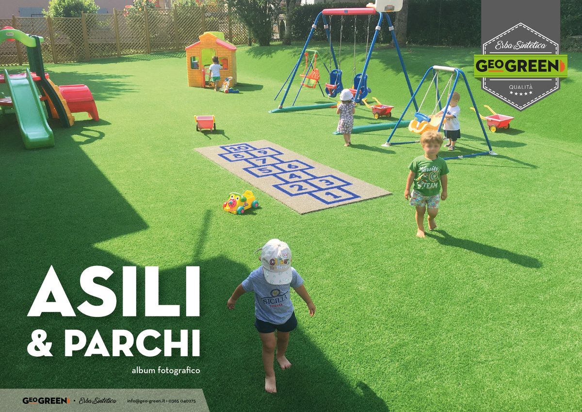 Erba sintetica certificata per area gioco asilo nido scuola materna